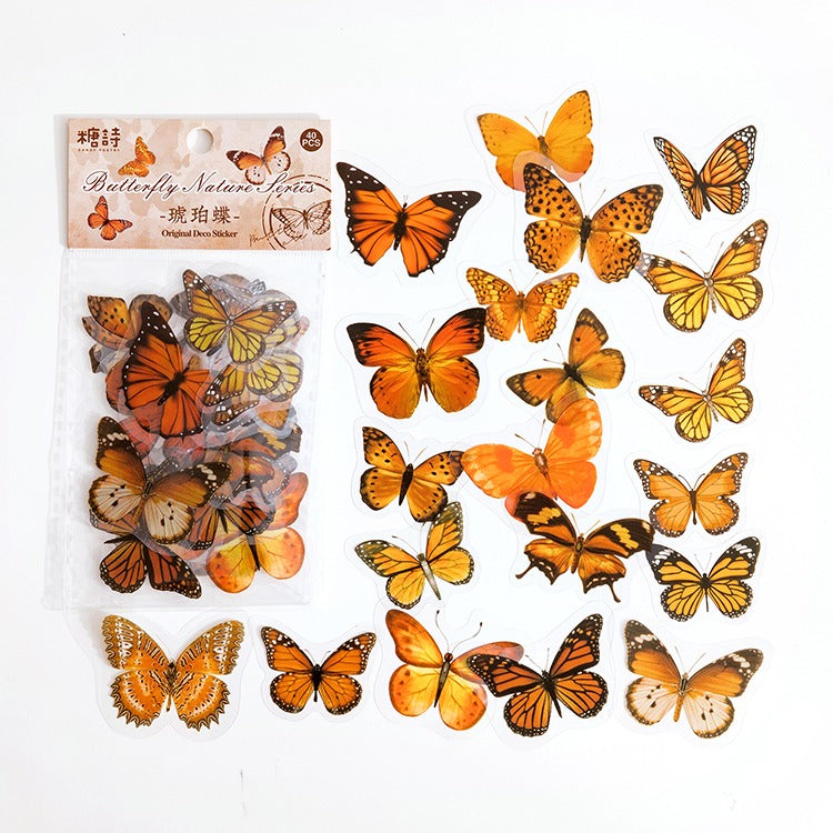 Vintage Vlinder Sticker Set