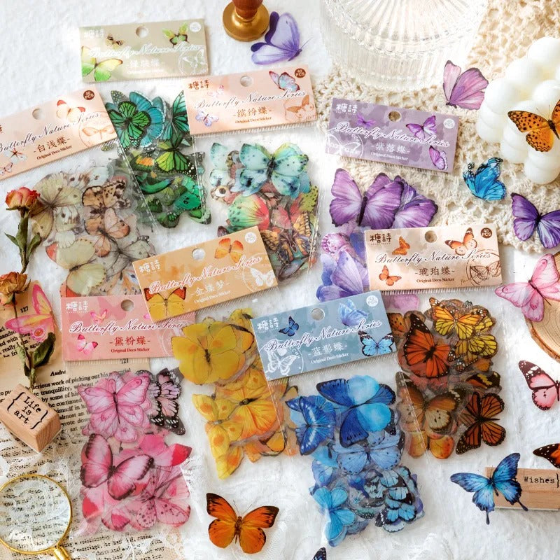 Vintage Vlinder Sticker Set