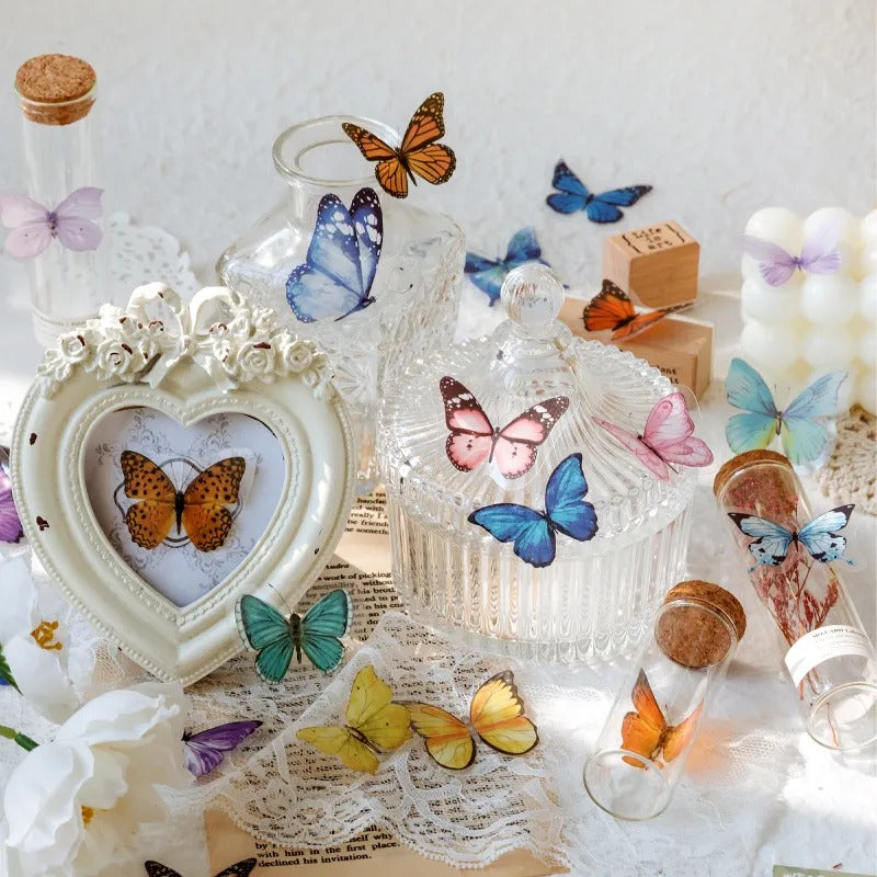 Vintage Vlinder Sticker Set