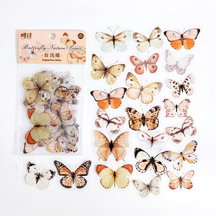 Vintage Vlinder Sticker Set