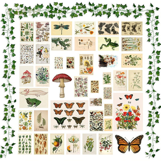 Vintage Botanische Wandcollage Kit