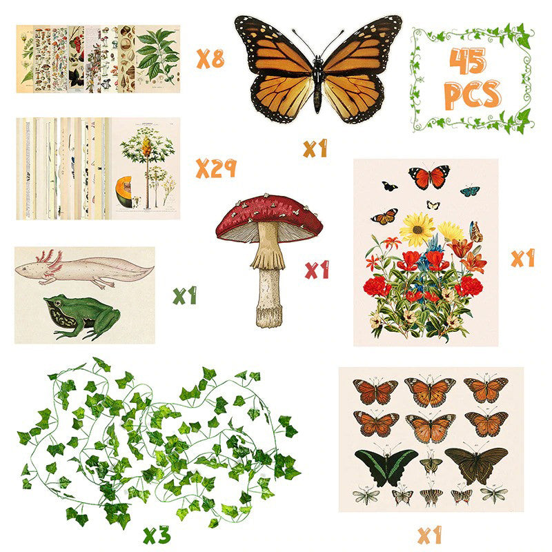 Vintage Botanische Wandcollage Kit