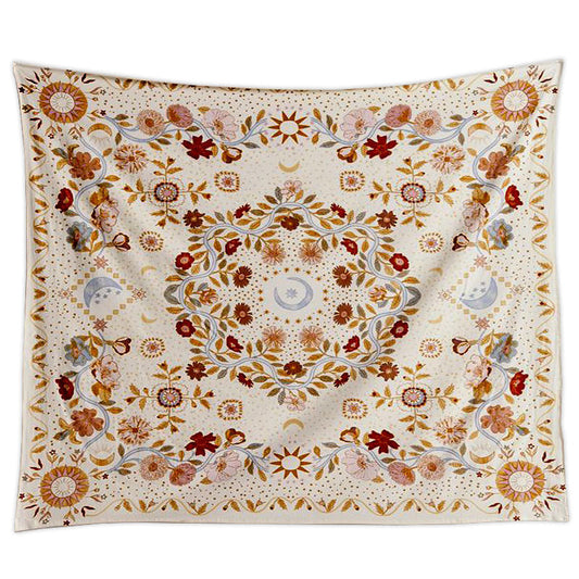 Vintage Bloempatroon Mandala Wandtapijt