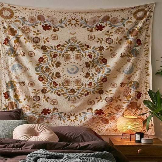Vintage Bloempatroon Mandala Wandtapijt