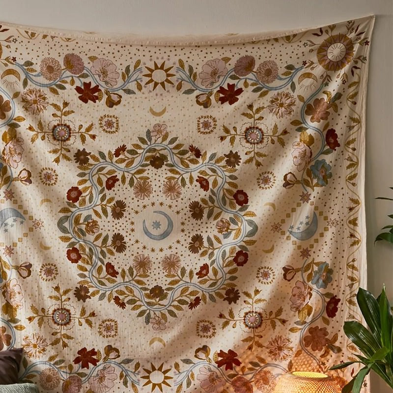 Vintage Bloempatroon Mandala Wandtapijt