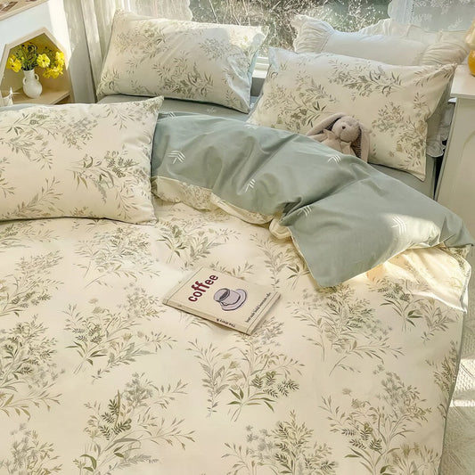Vintage Lichte Bloemenprint Beddengoedset