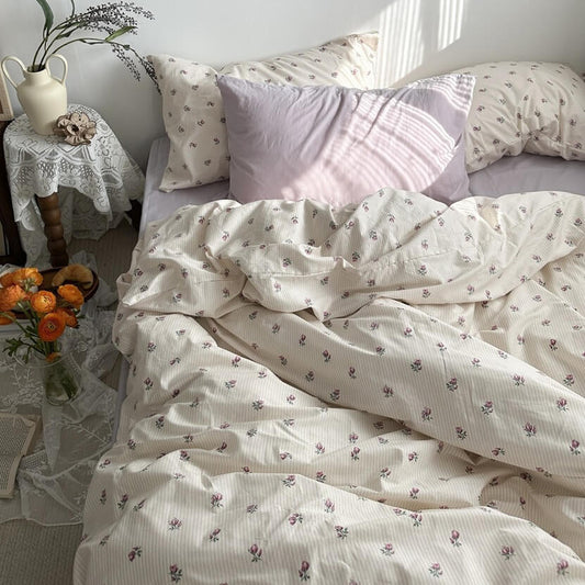 Vintage Grandmacore Florale Beddengoedset