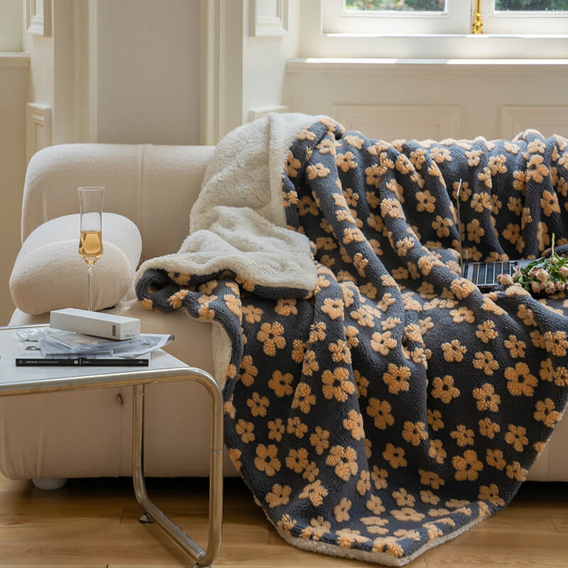 Fluffy Vintage Kamillepatroon Deken