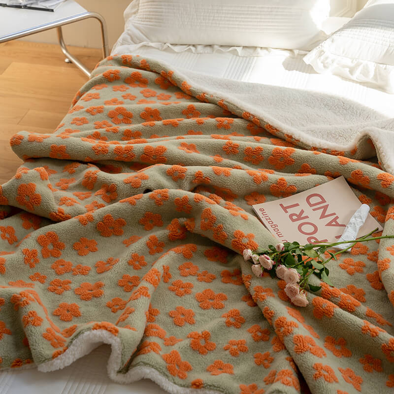 Fluffy Vintage Kamillepatroon Deken