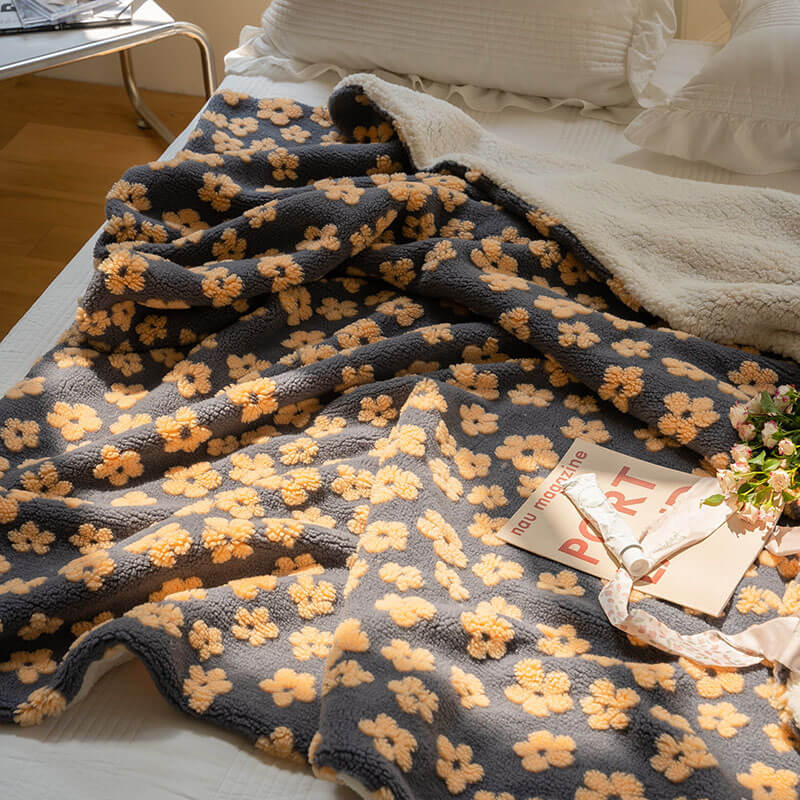 Fluffy Vintage Kamillepatroon Deken