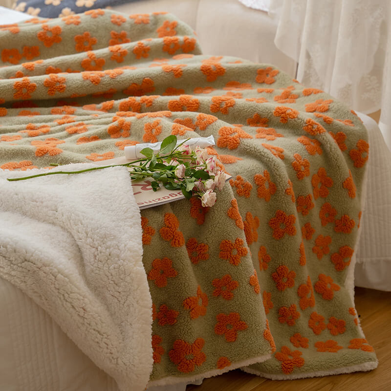 Fluffy Vintage Kamillepatroon Deken