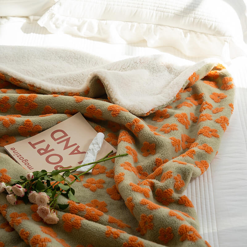 Fluffy Vintage Kamillepatroon Deken