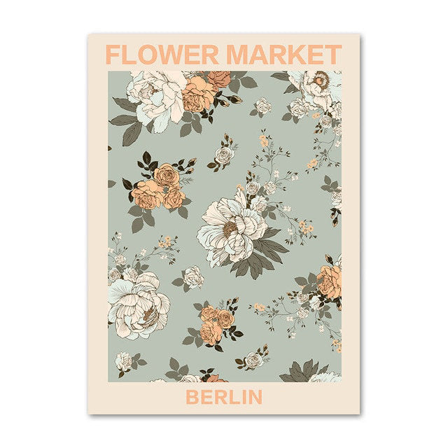 Vintage Pale Floral Art Canvas Posters