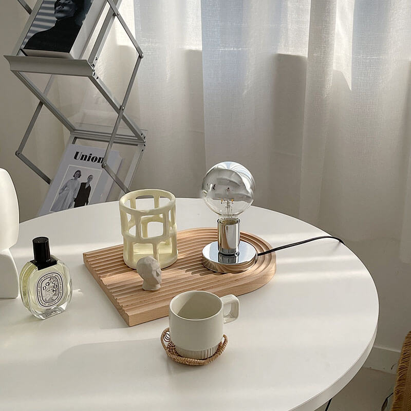 Retro Zilveren Tafel Lamp