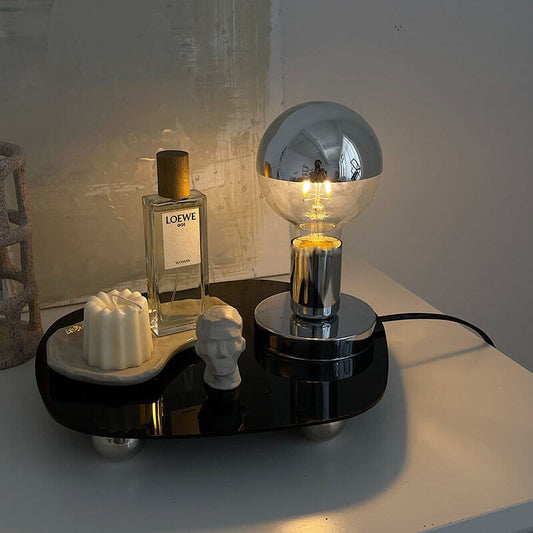 Retro Zilveren Tafel Lamp