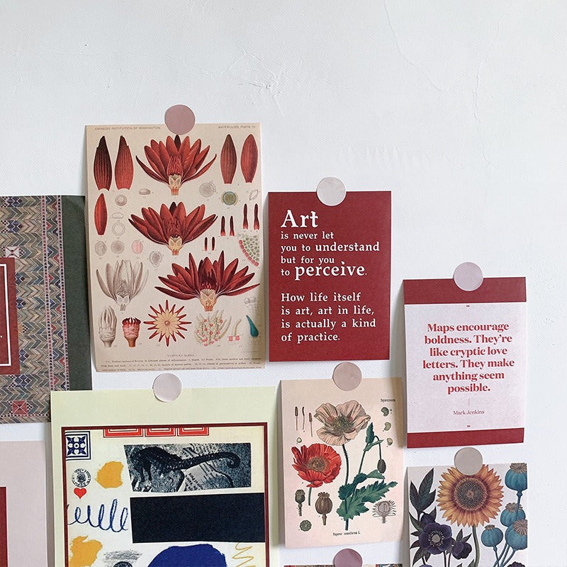 Vintage Kunst Wandcollage Kaarten