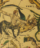 Retro Zodiac Constellation Map Poster