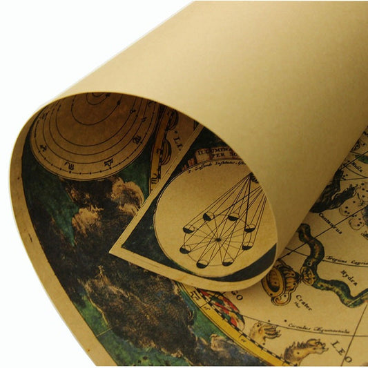 Retro Zodiac Constellation Map Poster