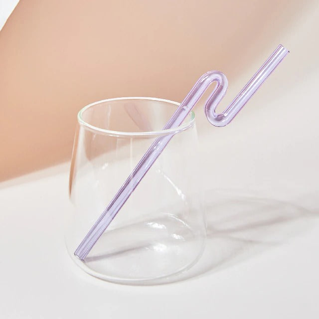Pastelkleurige Glazen Wavy Rietjes