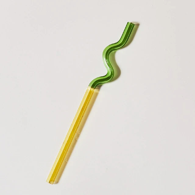 Pastelkleurige Glazen Wavy Rietjes