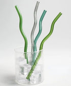 Pastelkleurige Glazen Wavy Rietjes