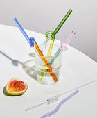 Pastelkleurige Glazen Wavy Rietjes