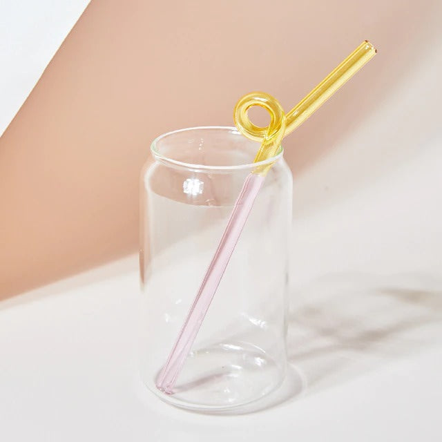 Pastelkleurige Glazen Wavy Rietjes