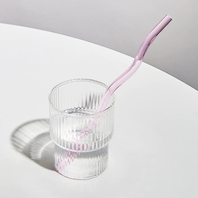 Pastelkleurige Glazen Wavy Rietjes