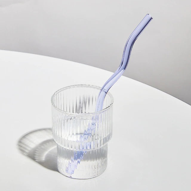 Pastelkleurige Glazen Wavy Rietjes