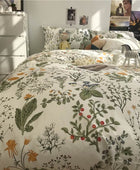 Beddengoedset met Rode Bessen en Wilde Bloemen