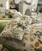 Beddengoedset met Rode Bessen en Wilde Bloemen