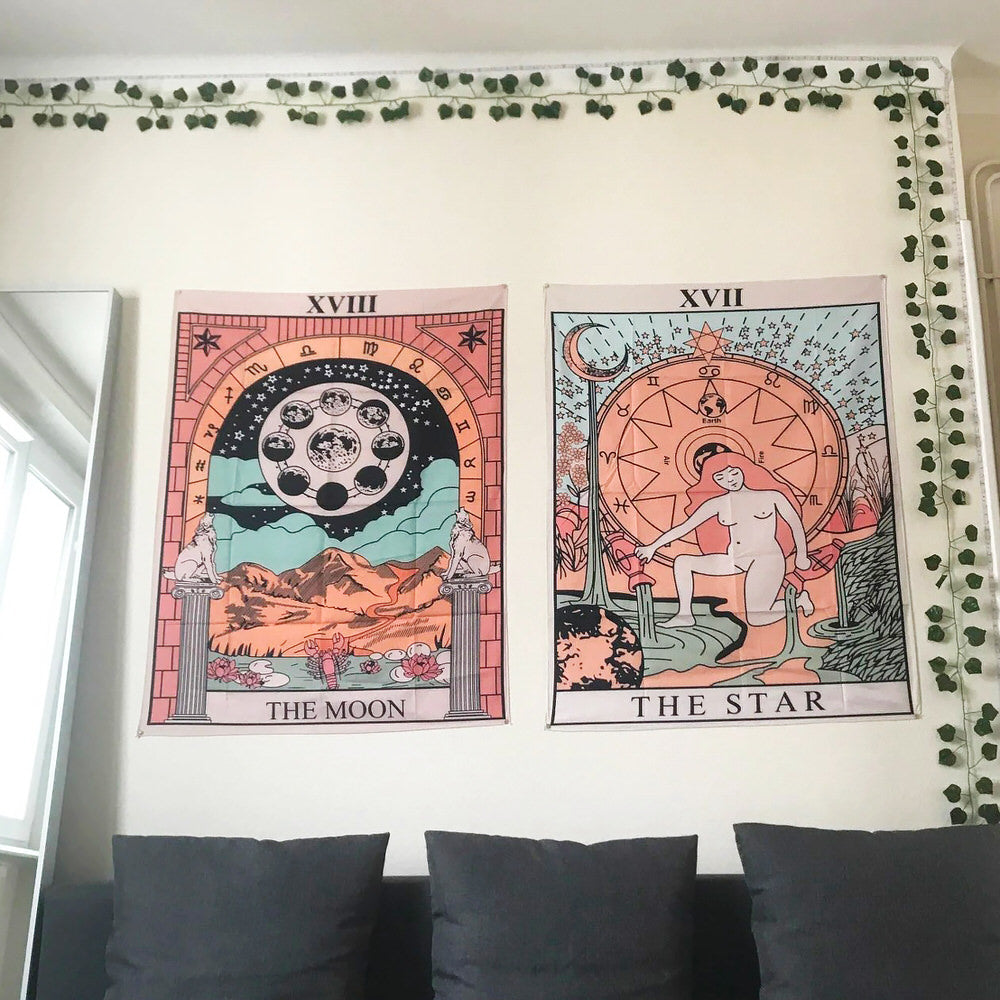 "The Star" Tarot Gekleurd Wandtapijt
