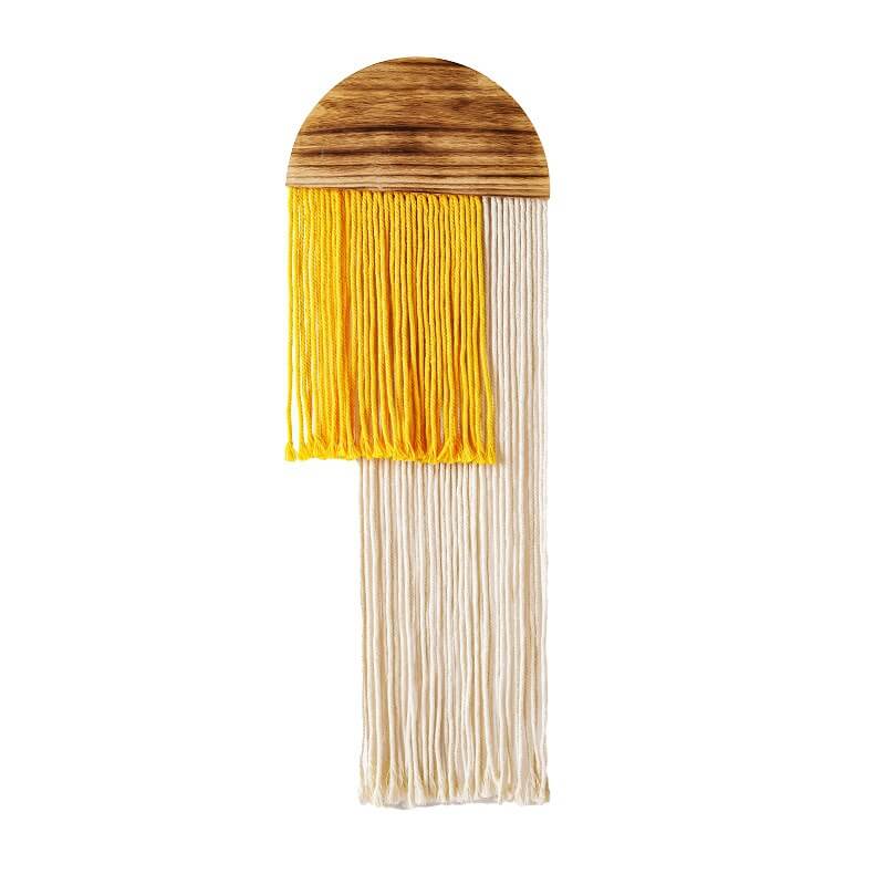 Houten Halve Cirkel Macramé Wanddecoratie