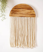 Houten Halve Cirkel Macramé Wanddecoratie