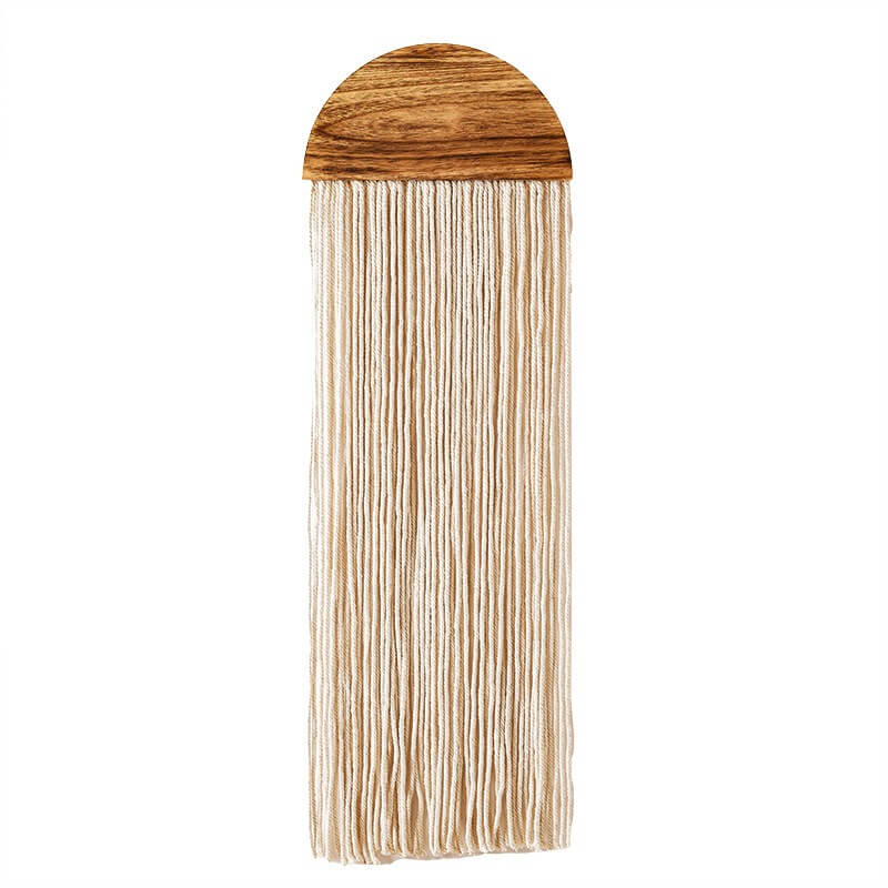 Houten Halve Cirkel Macramé Wanddecoratie