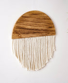 Houten Halve Cirkel Macramé Wanddecoratie